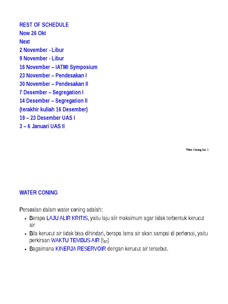 Analisis Water Coning dan Metode Kritis | PDF
