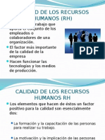 Calidad de Los Recursos Humanos