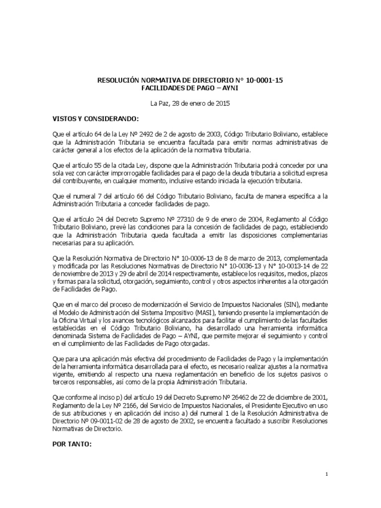 RND10 0001 15 | PDF | Pagos | Impuestos