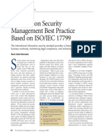 Information Security Management Best Practice Based On ISO - IEC 17799
