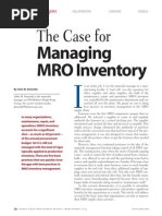 The Case for Managing Mro Inventory