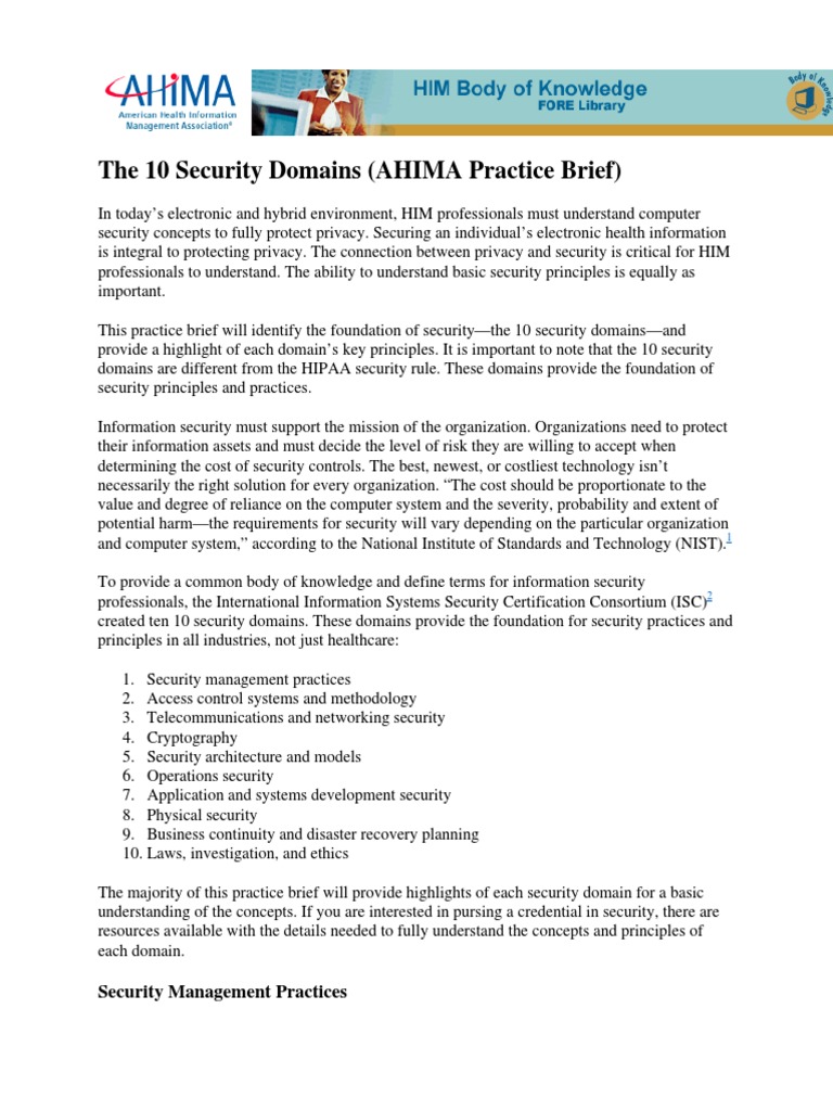 The 10 Security Domains | PDF | Computer Security | Security