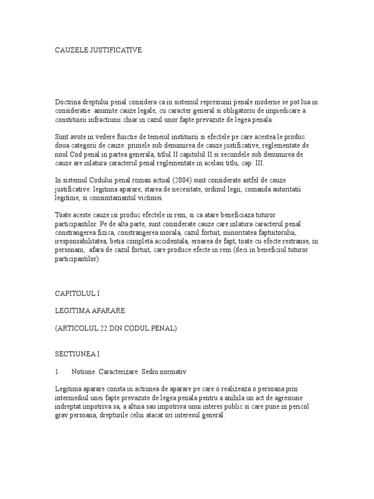 Cauzele Justificative