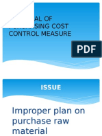 Proposal of Purchasing Cost Control Measure