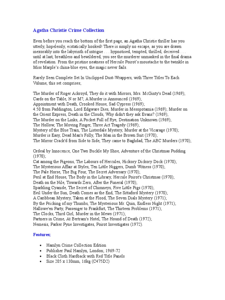 Books written by agatha christie picture