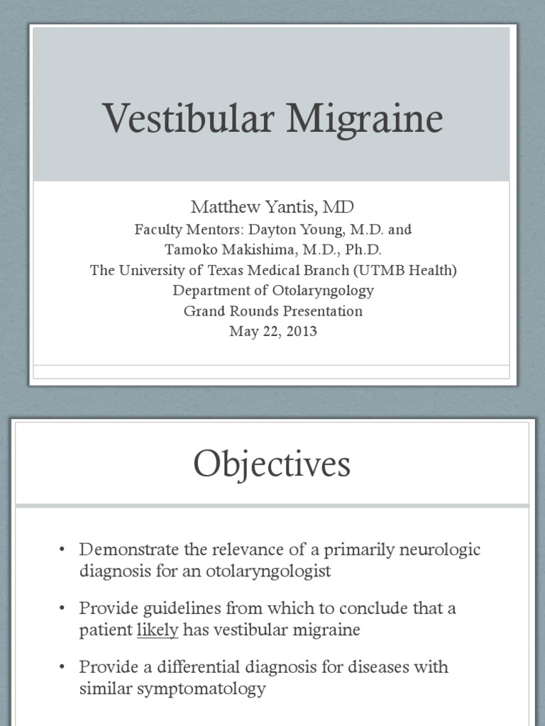 Understanding Vestibular Migraine Diagnostic Criteria, Differential