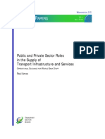 Public and Private Sector Roles in The Supply of Transport Infrastructure and Services