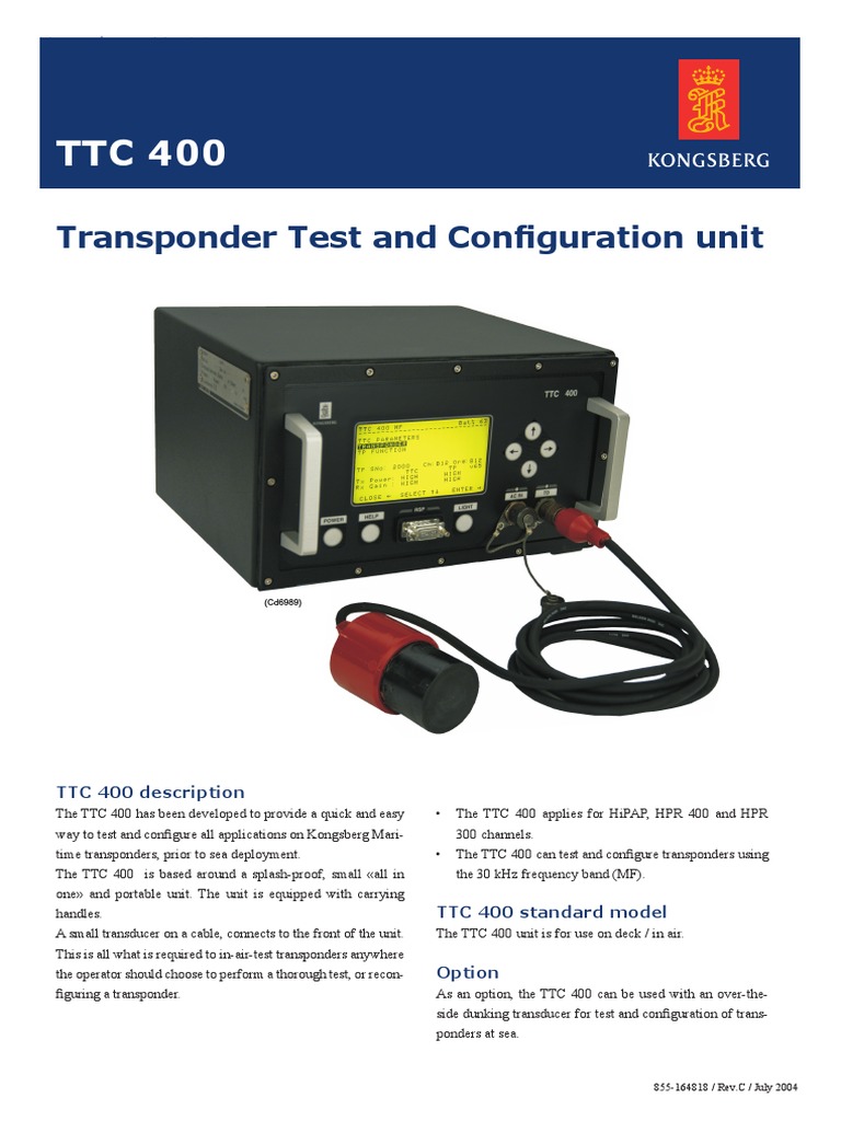 TTC 400 Transponder Test Unit Guide | PDF | Battery (Electricity ...
