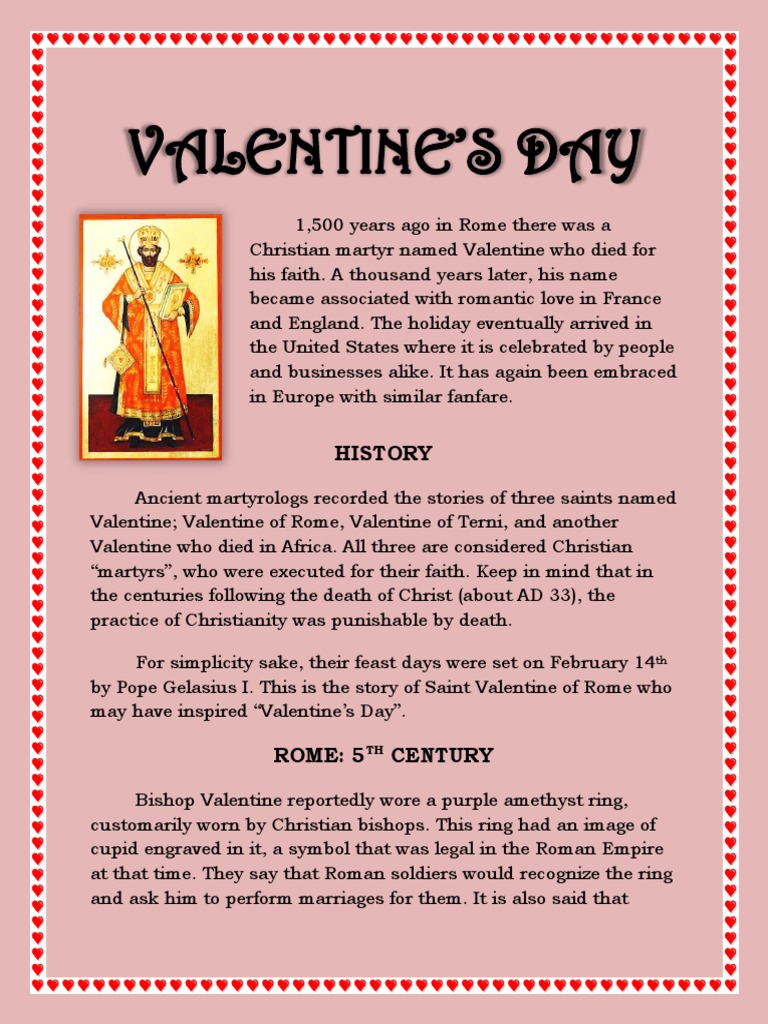 History of Saint Valentine's Day | PDF | Valentine's Day | Religion And ...