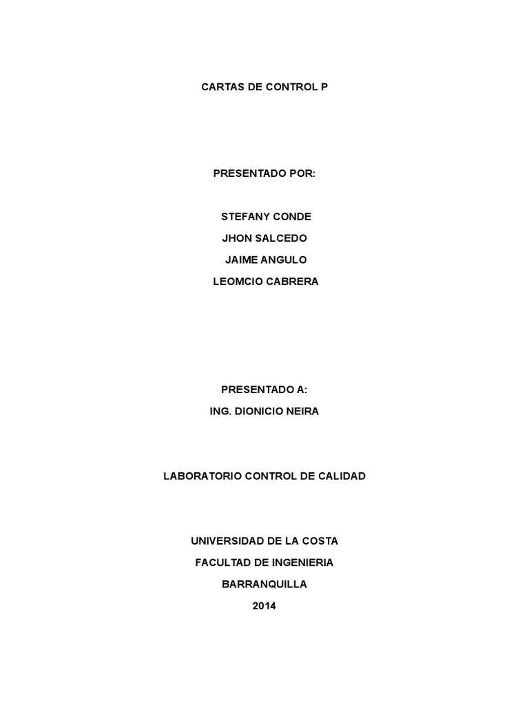 Cartas de Control P | PDF