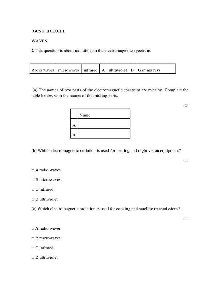 Igcse e Waves With MSC | PDF | Electromagnetic Radiation | Waves