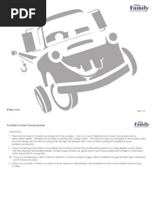 Tow Mater Pumpkin Carving Template Sf Printable 0911 FDCOM