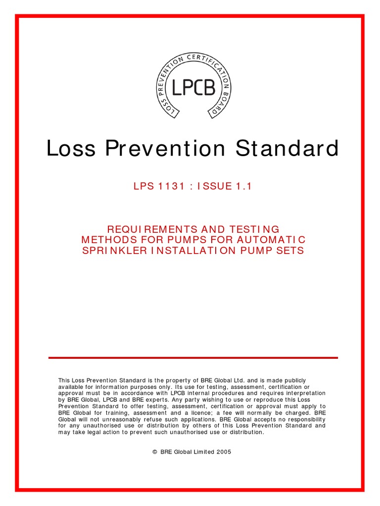 LPCB Sprinkler Pump Testing Procedure PDF PDF Pump Gases