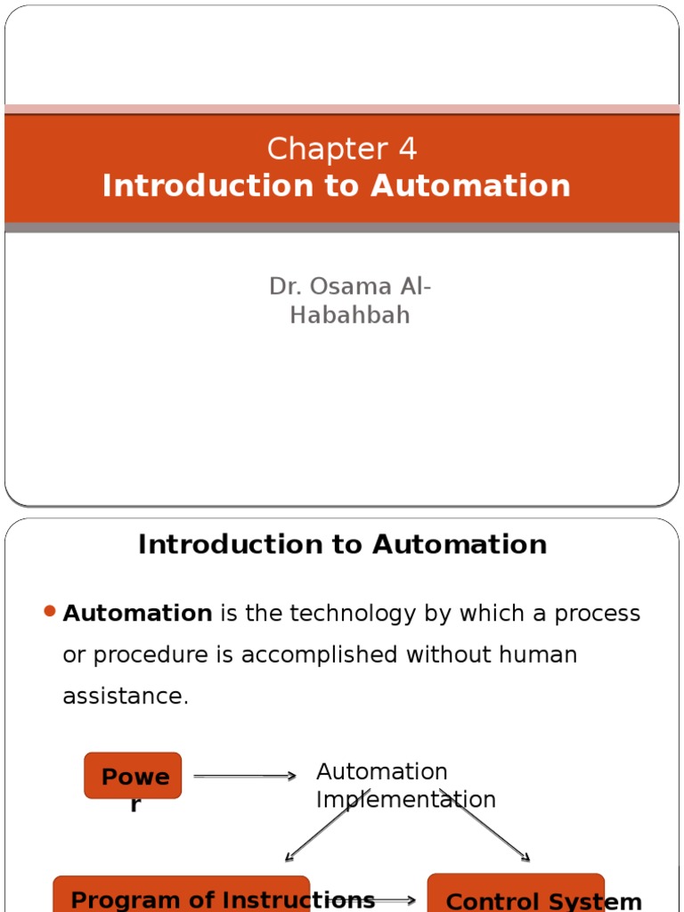 Overview of Automation Systems | PDF | Automation | Control Theory
