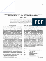 Numerical Solutions of Viscous Flow Through A Pipe Orifice Al Low Reynolds Numbers