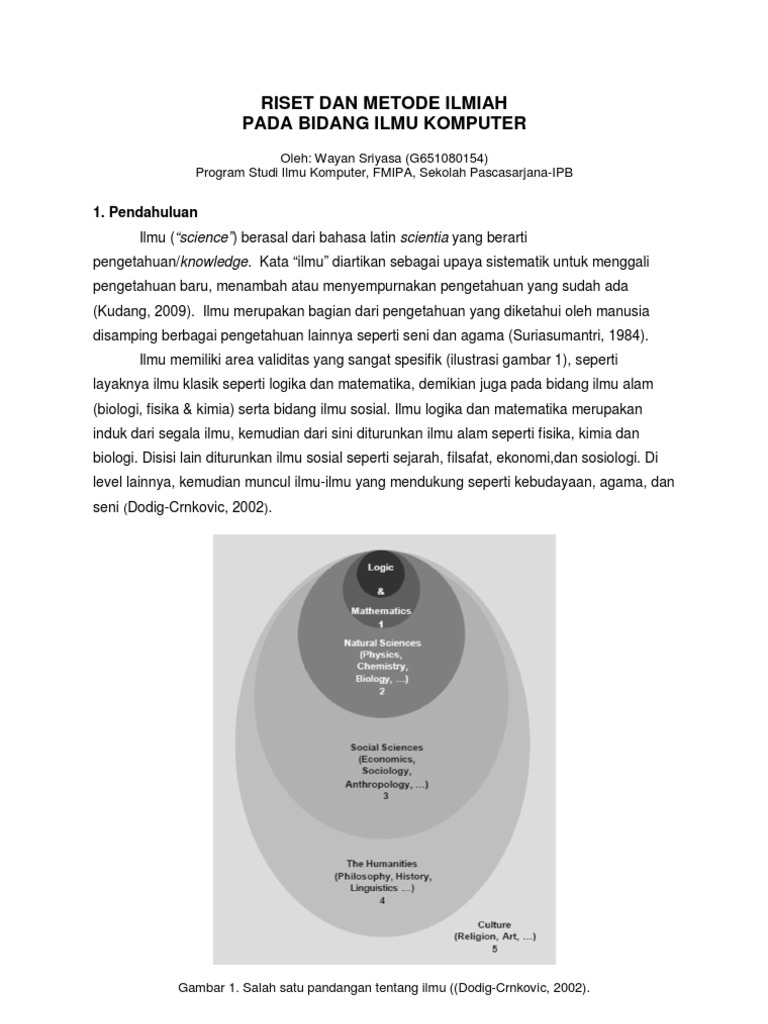 Riset dan Metode Ilmiah Ilmu Komputer | PDF