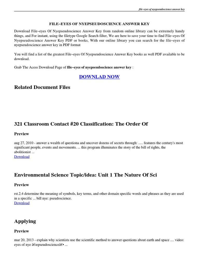 worksheet The Nature Of Science Worksheet Answers eyes of nye pseudoscience worksheet science