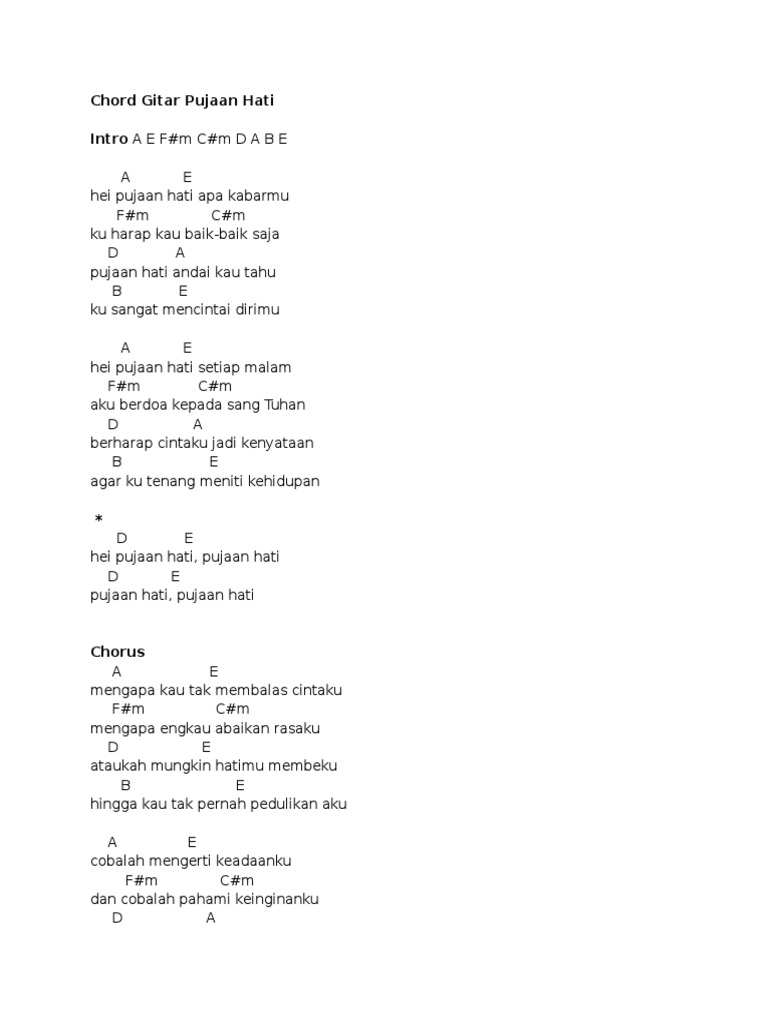 23+ Pujaan hati chord info