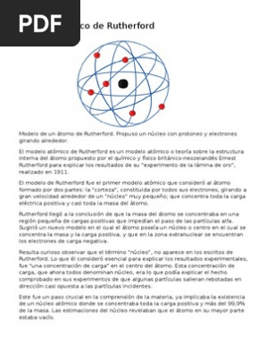 Modelo Atómico De Rutherford átomos Núcleo Atómico