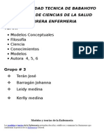 Modelos y Teorías de La Enfermería