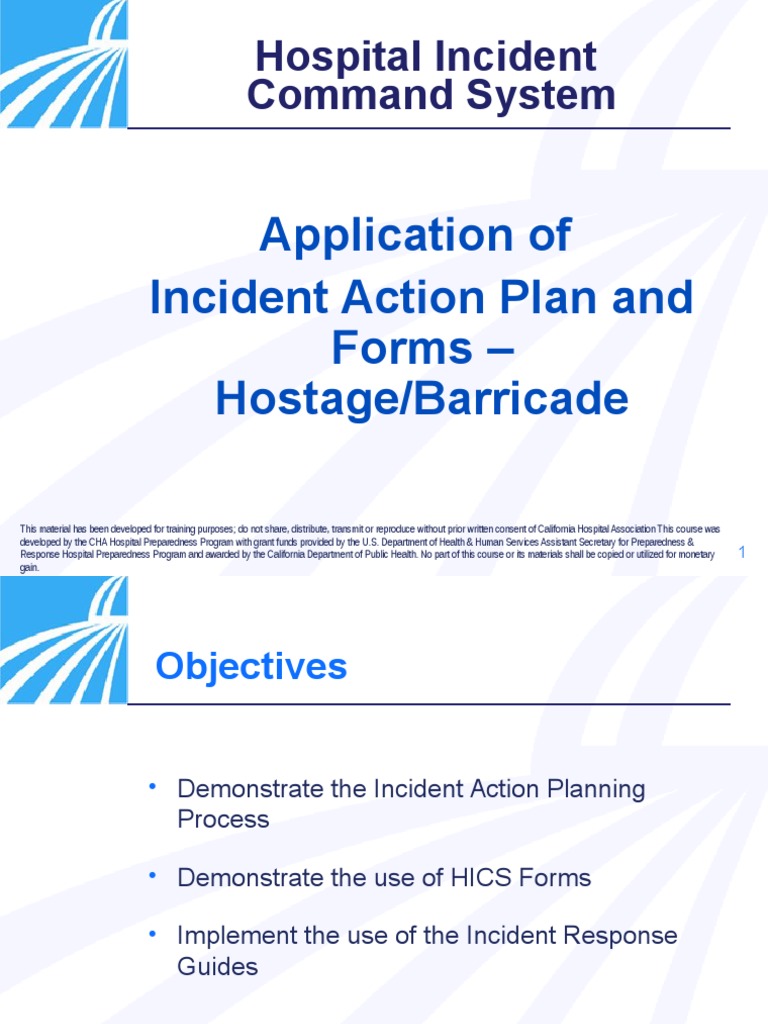 Hospital Incident Command System: Application of Incident Action Plan ...