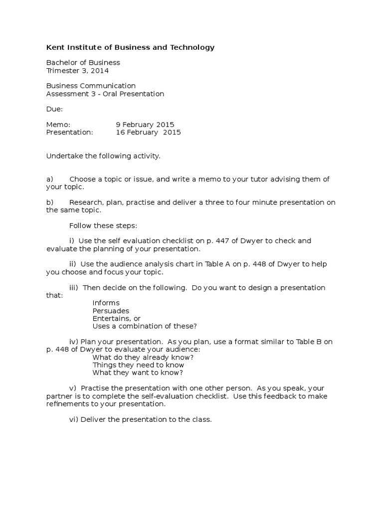 Oral Presentation Guidelines for Business | PDF