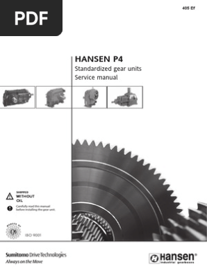 Hansen P4 Service Manual Motor Oil Bearing Mechanical