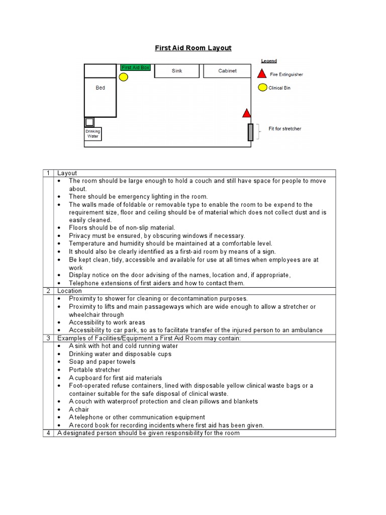 First Aid Room Layout First Aid Accessibility