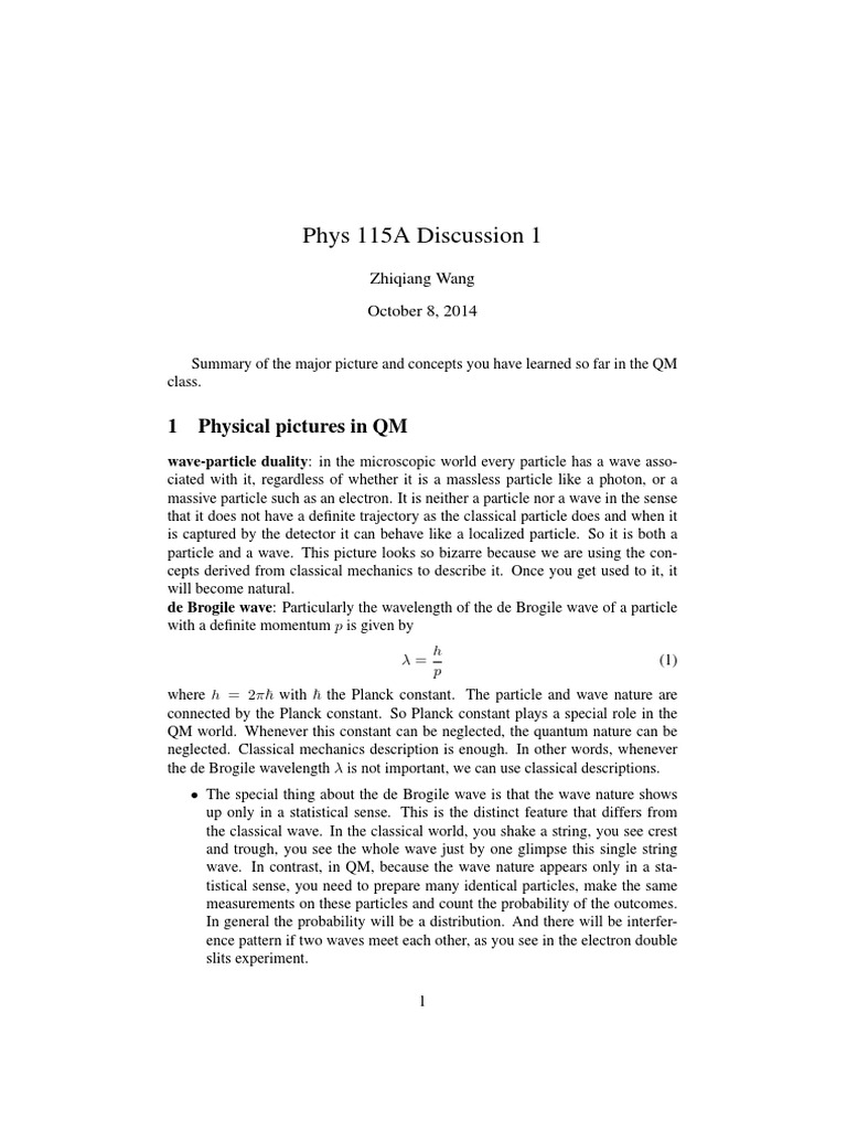 Quantum Mechanics Concepts Overview | PDF | Wave Function | Waves