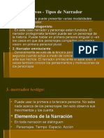 Textos Narrativos - Tipos de Narrador