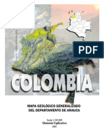 Memoria Explicativa. Mapa Geologico Del Departamento de Arauca. 2001