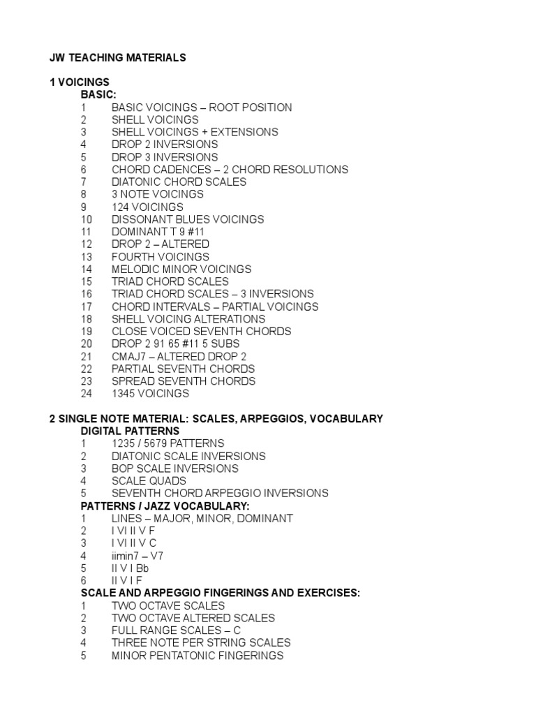 Teaching Materials List and Instructions1