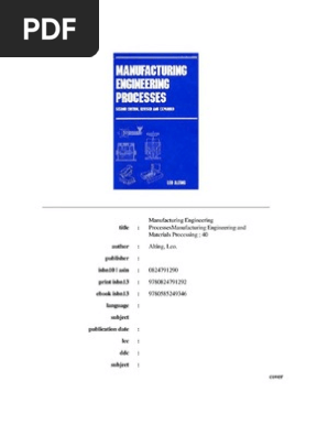 Degarmo Materials And Processes In Manufacturing 10th Edition Pdf