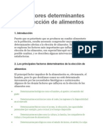 Los Factores Determinantes de La Elección de Alimentos