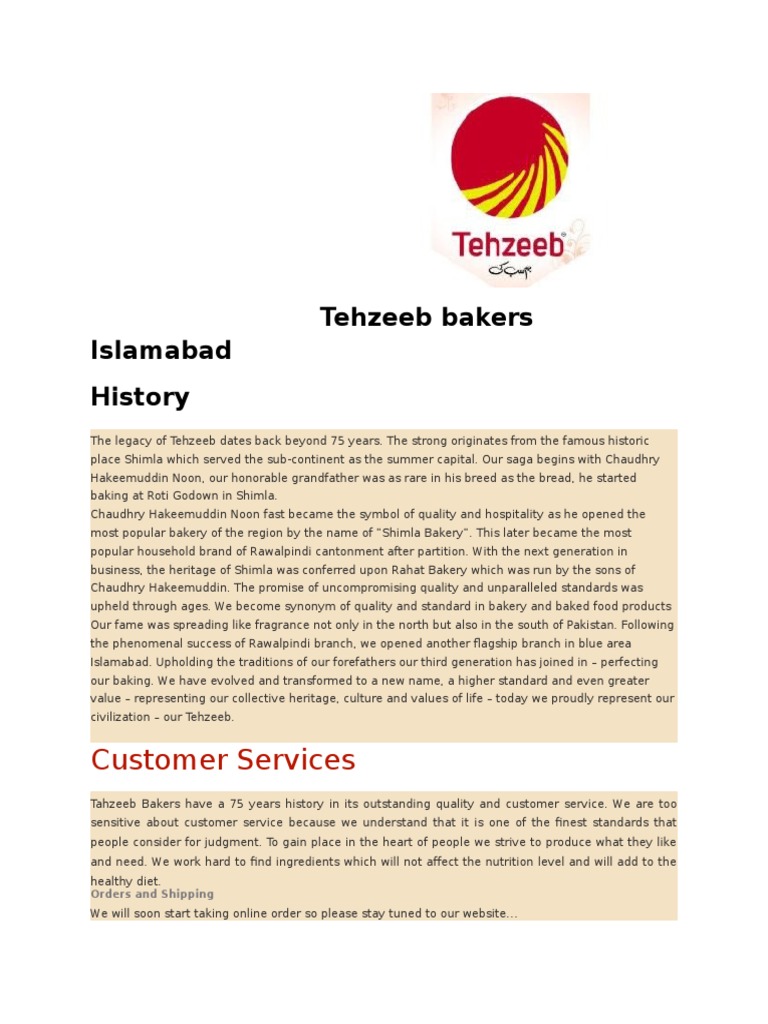 Tehzeeb Bakers by Sadia Begum Download Free PDF Foods Food And Drink