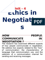 Unit - 4: Ethics in Negotiation S