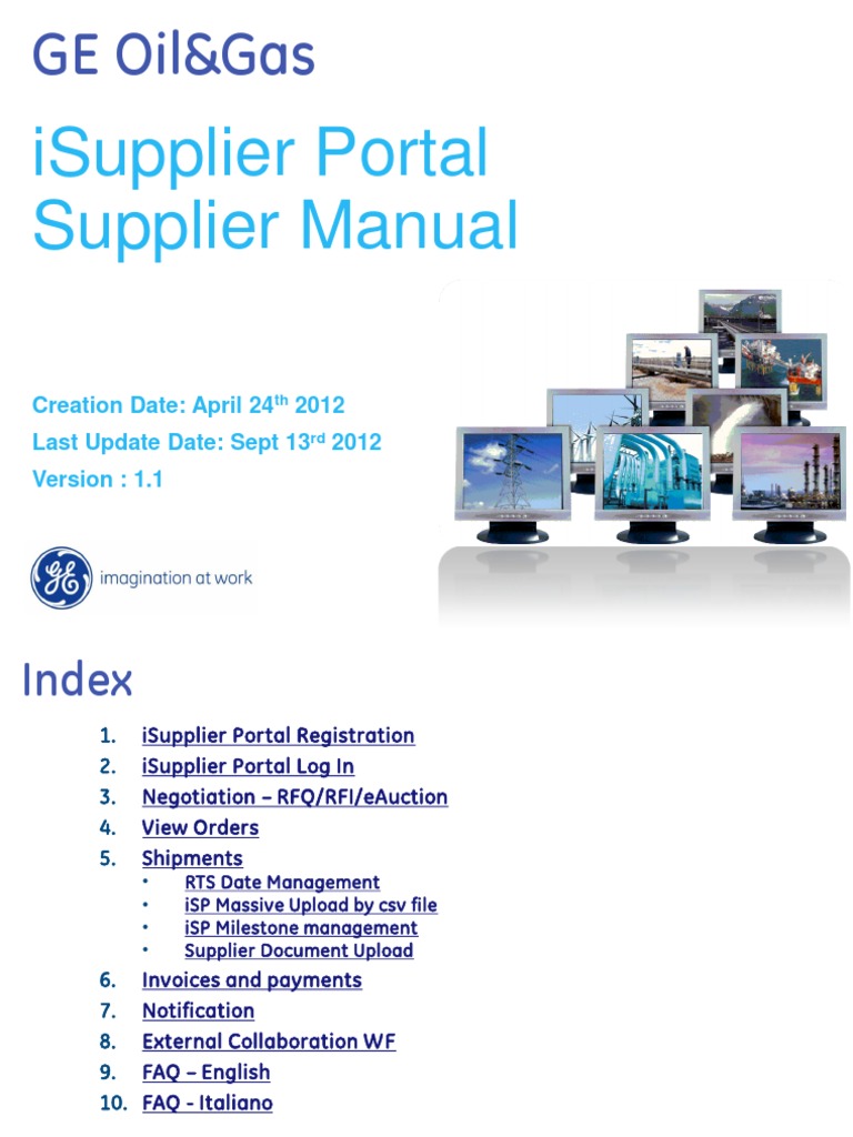 GE Oil & Gas iSupplier Portal Manual | PDF | Auction | Comma Separated ...