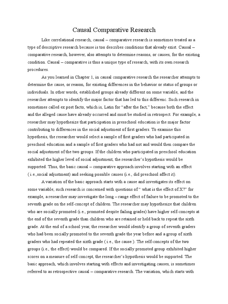 causal comparative research examples pdf