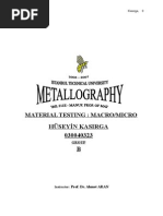 Download Metallography Experiment Report by sinabirecik SN255159866 doc pdf