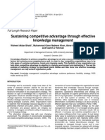 Bhatti Et. Al. (2010) - Sustaining Competitive Advantage Through Effective Knowledge Management
