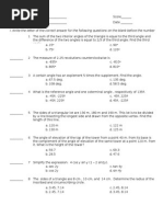 I. Write The Letter of The Correct Answer For The Following Questions On The Blank Before The Number