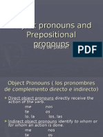 Object Pronouns and Prepositional Pronouns