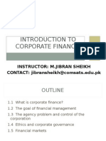 Introduction To Corporate Finance: Instructor: M.Jibran Sheikh CONTACT: Jibransheikh@comsats - Edu.pk