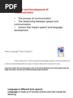 Speech and Development of Communication