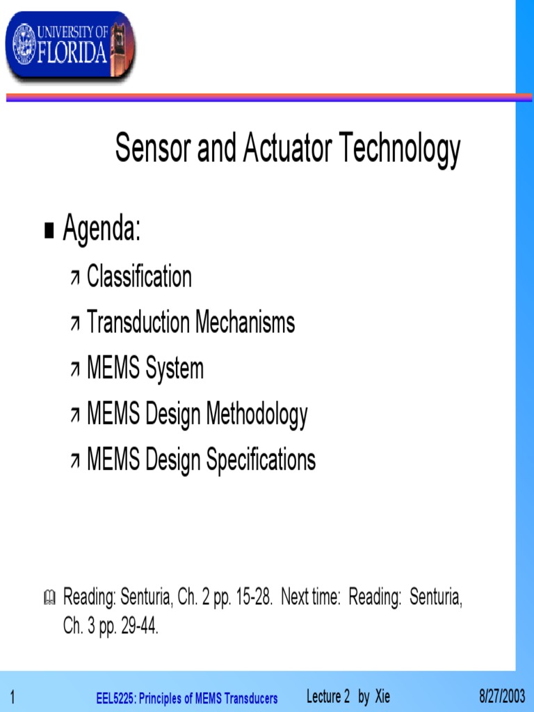 Sensor and Actuator Technology Agenda PDF Microelectromechanical