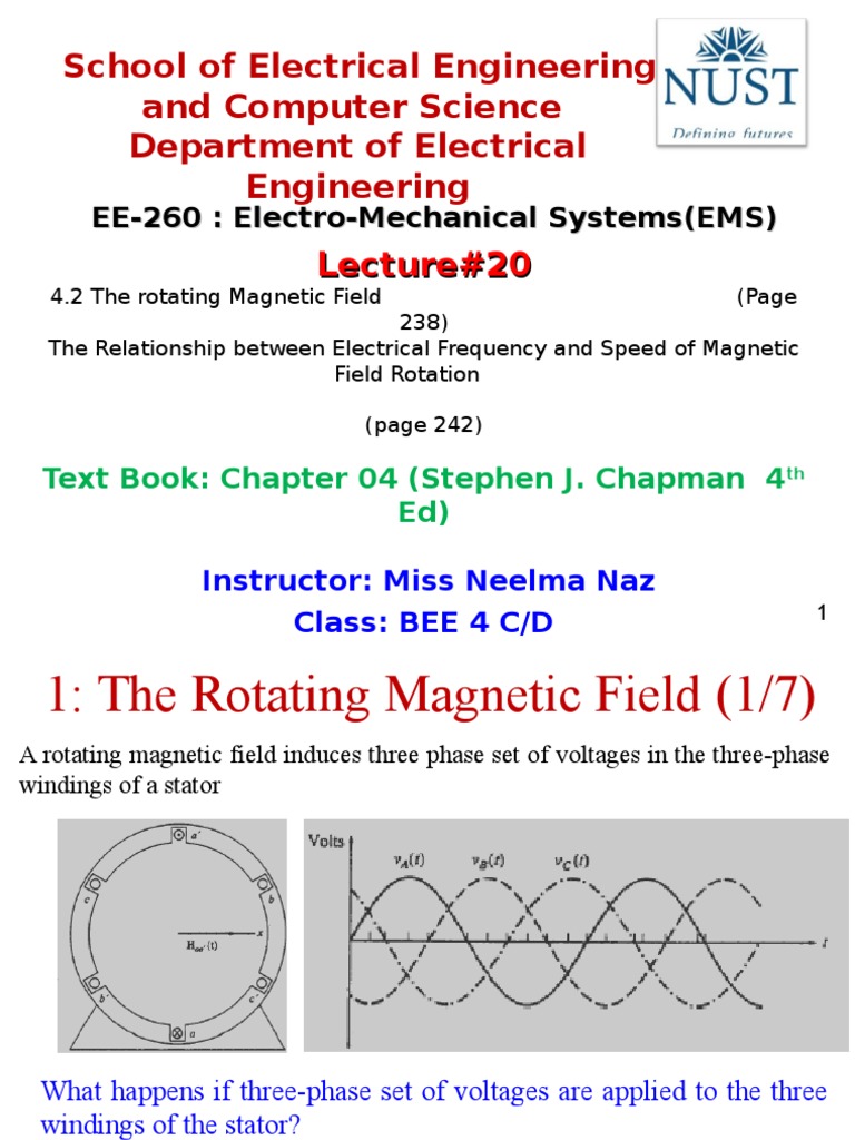 Rotating Magnetic Field in AC Machines | PDF | Magnetic Field | Frequency