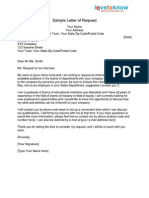 1650 Sample Letter of Request For Interview