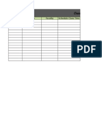 Class Tracking Sheet: Date Batch Faculty Schedule Class Time