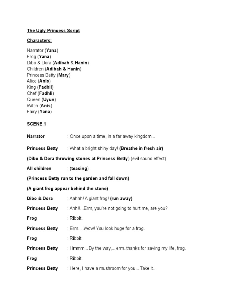 Princess Ugly Script Editted | PDF | Fairies