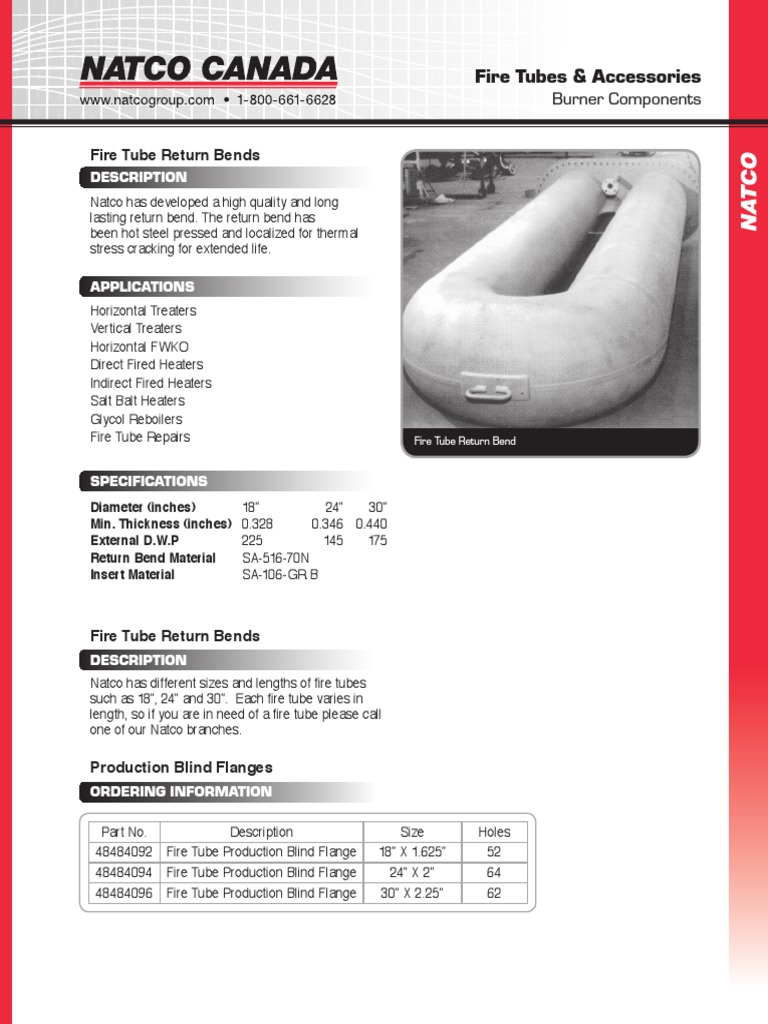 Natco Fire Tube Return Bends Overview | PDF